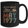 45th Birthday 45 Years Old Legendary Since May 1977 Mug | siriusteestore