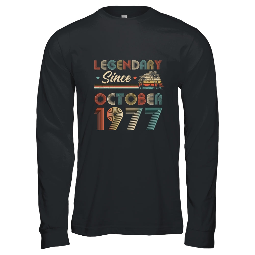 45th Birthday 45 Years Old Legendary Since October 1977 Shirt & Hoodie | siriusteestore