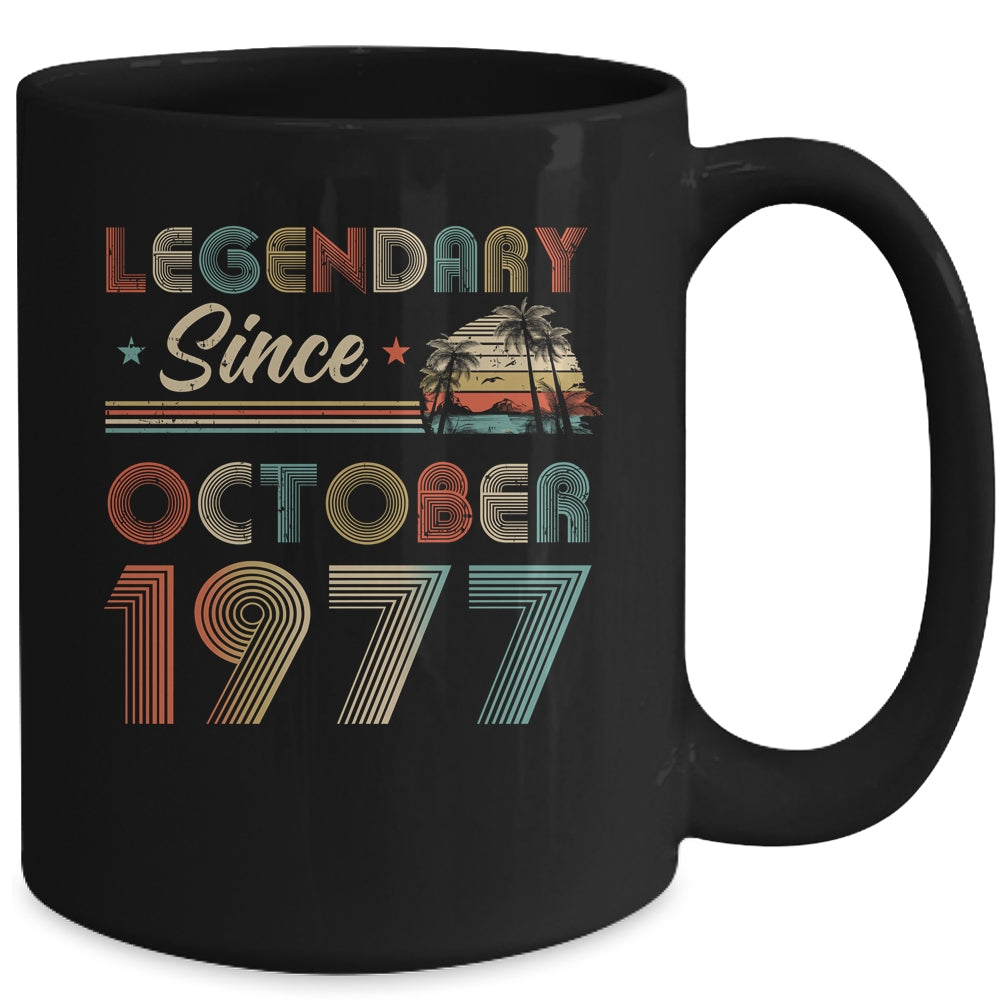 45th Birthday 45 Years Old Legendary Since October 1977 Mug | siriusteestore