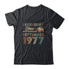 45th Birthday 45 Years Old Legendary Since September 1977 Shirt & Hoodie | siriusteestore