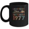 45th Birthday 45 Years Old Legendary Since September 1977 Mug | siriusteestore