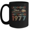 45th Birthday 45 Years Old Legendary Since September 1977 Mug | siriusteestore