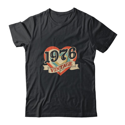 45th Birthday Gifts Classic Retro Heart Vintage 1976 Shirt & Tank Top | siriusteestore
