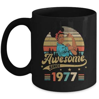 46 Year Old Awesome Since 1977 46th Birthday Black Women Mug | siriusteestore