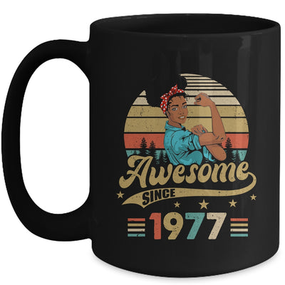 46 Year Old Awesome Since 1977 46th Birthday Black Women Mug | siriusteestore