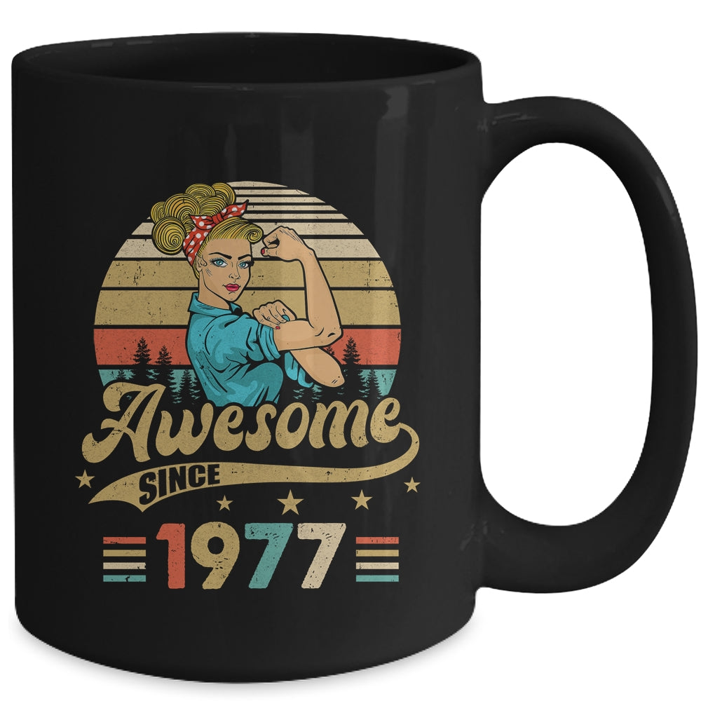 46 Year Old Awesome Since 1977 46th Birthday Women Mug | siriusteestore