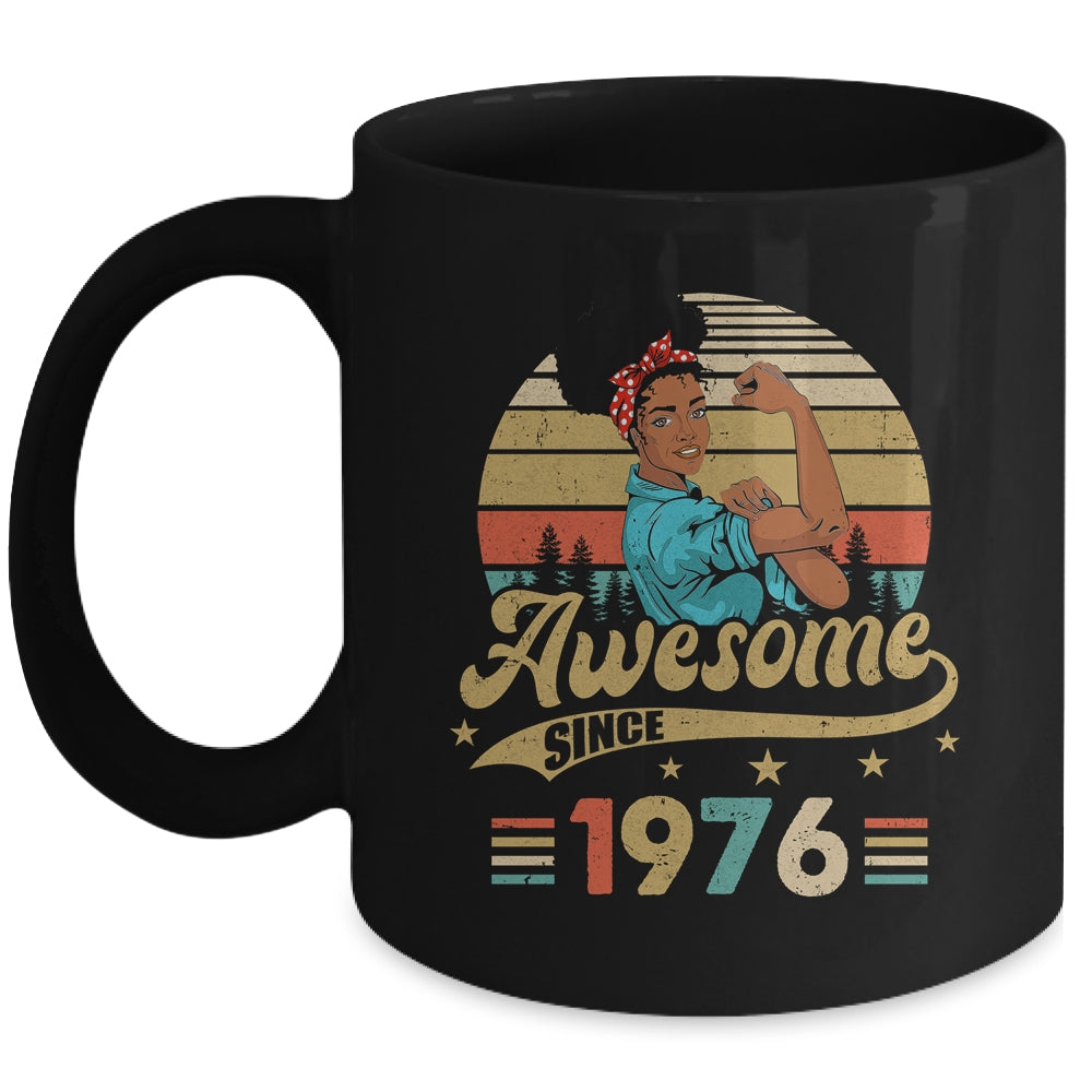 47 Year Old Awesome Since 1976 47th Birthday Black Women Mug | siriusteestore