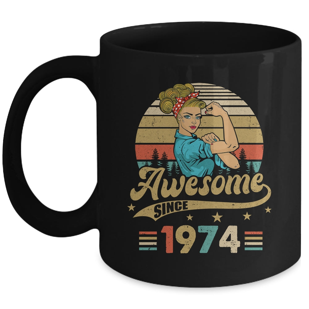 49 Year Old Awesome Since 1974 49th Birthday Women Mug | siriusteestore