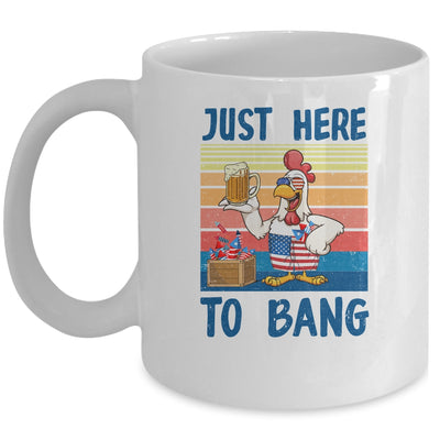 4Th Of July Just Here To Bang USA Flag Chicken Beer Mug | siriusteestore