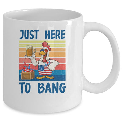 4Th Of July Just Here To Bang USA Flag Chicken Beer Mug | siriusteestore