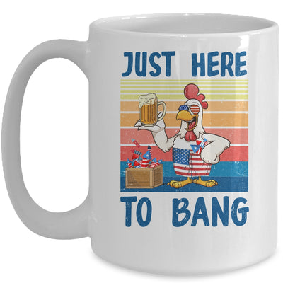 4Th Of July Just Here To Bang USA Flag Chicken Beer Mug | siriusteestore