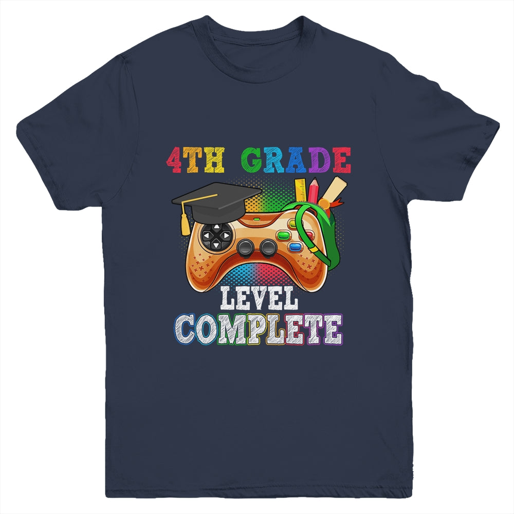 4th Grade Level Complete Last Day Of School Graduation Youth Shirt | siriusteestore