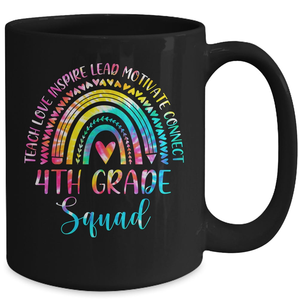 4th Grade Teacher Squad Tie Dye Rainbow Back To School Mug | siriusteestore