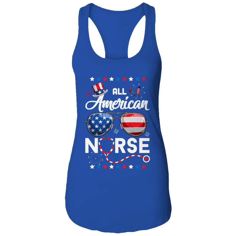 4th Of July All American Nurse Independence Day Shirt & Tank Top | Siriustee.com