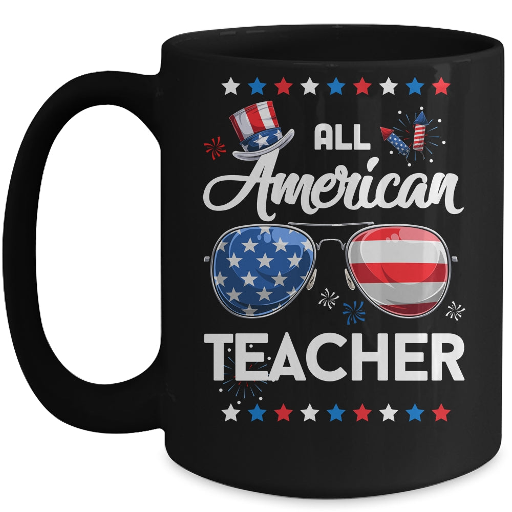 4th Of July All American Teacher Independence Day Mug | siriusteestore