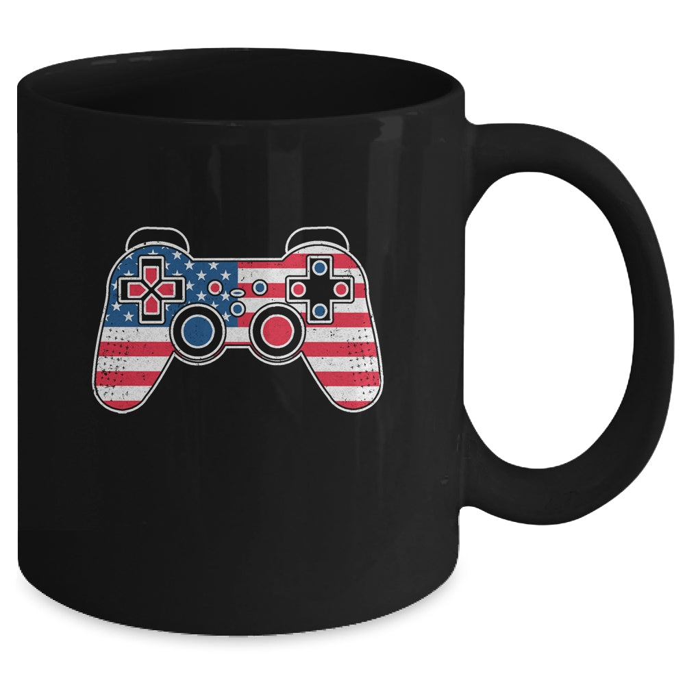 4th Of July Video Game Gamer Kids Boys Men USA Flag Mug | siriusteestore