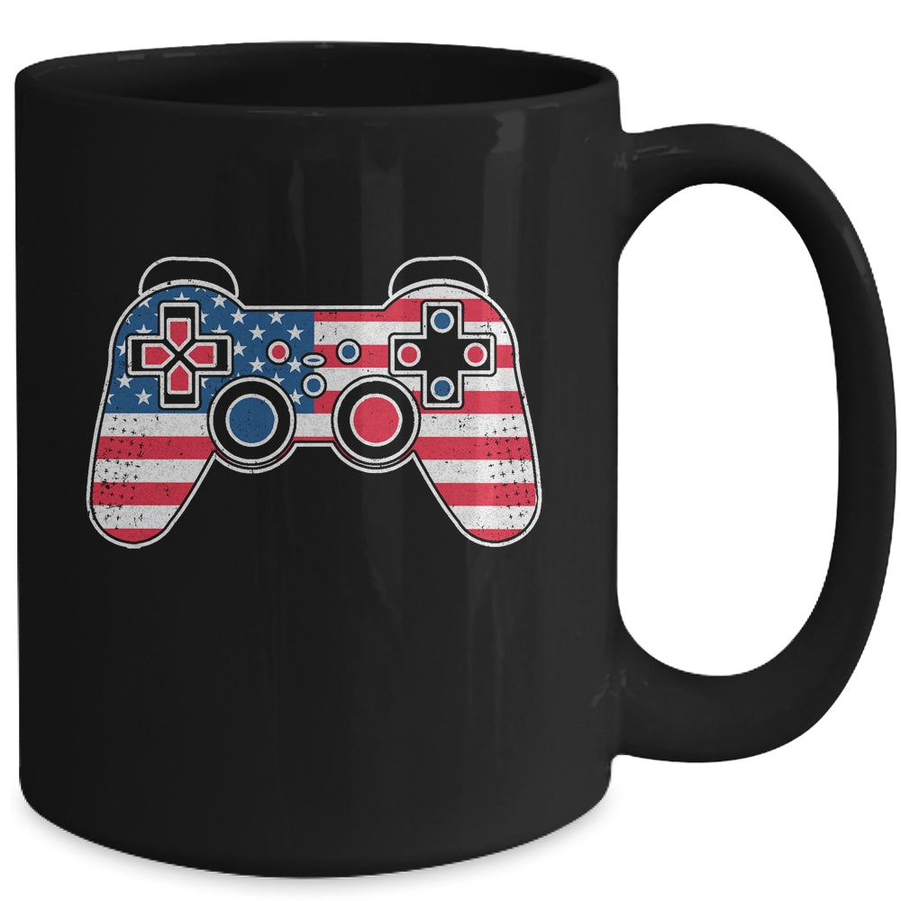 4th Of July Video Game Gamer Kids Boys Men USA Flag Mug | siriusteestore