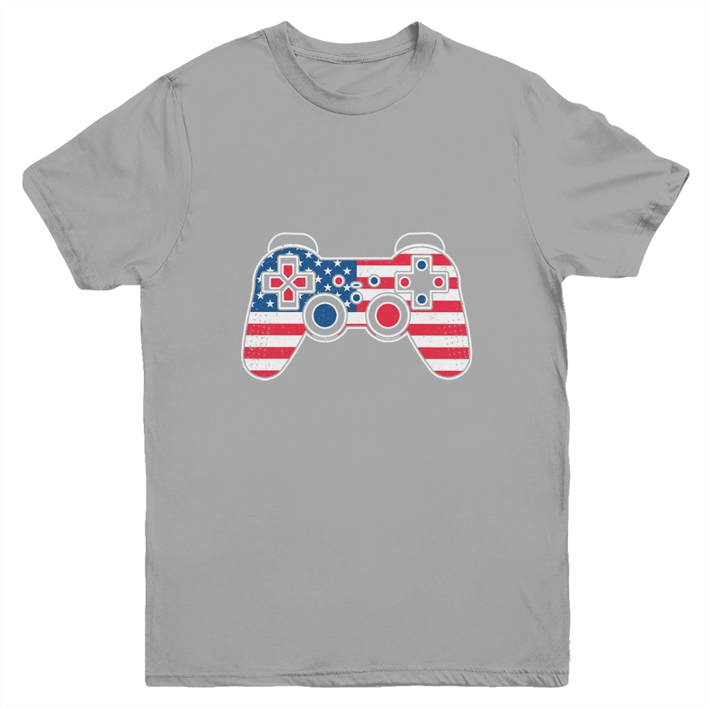 4th Of July Video Game Gamer Kids Boys Men USA Flag Youth Shirt | siriusteestore
