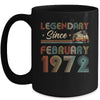 50th Birthday 50 Years Old Legendary Since February 1972 Mug | siriusteestore