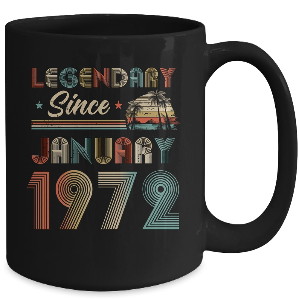 50th Birthday 50 Years Old Legendary Since January 1972 Mug | siriusteestore