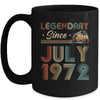 50th Birthday 50 Years Old Legendary Since July 1972 Mug | siriusteestore