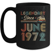 50th Birthday 50 Years Old Legendary Since June 1972 Mug | siriusteestore