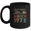 50th Birthday 50 Years Old Legendary Since March 1972 Mug | siriusteestore