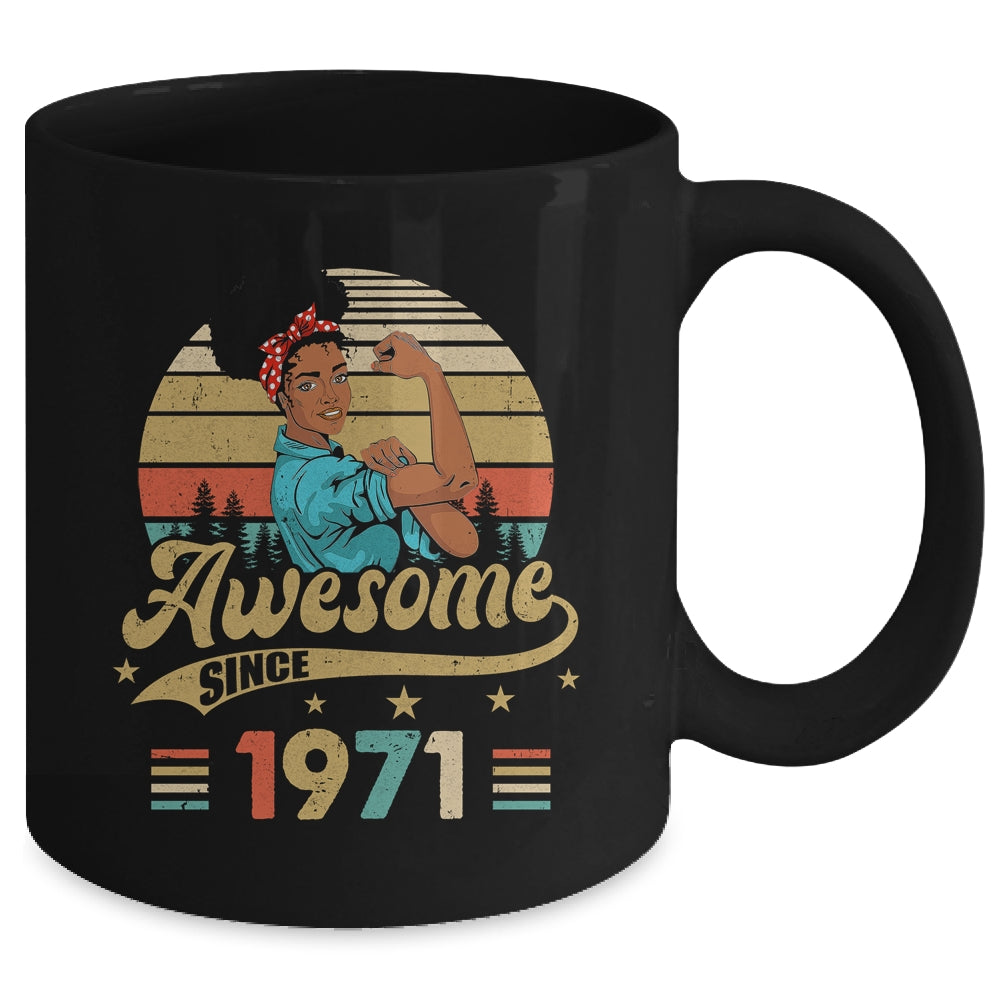 52 Year Old Awesome Since 1971 52nd Birthday Black Women Mug | siriusteestore