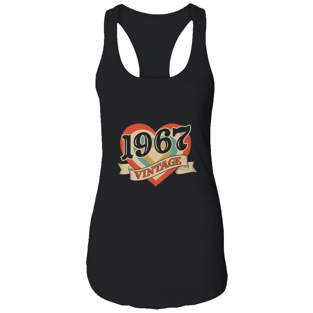 54th Birthday Gifts Classic Retro Heart Vintage 1967 Shirt & Tank Top | siriusteestore
