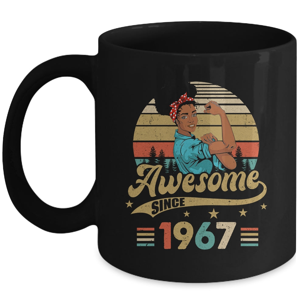 56 Year Old Awesome Since 1967 56th Birthday Black Women Mug | siriusteestore