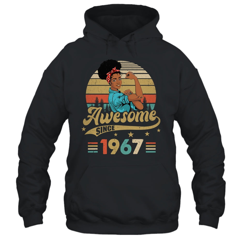 56 Year Old Awesome Since 1967 56th Birthday Black Women Shirt & Tank Top | siriusteestore