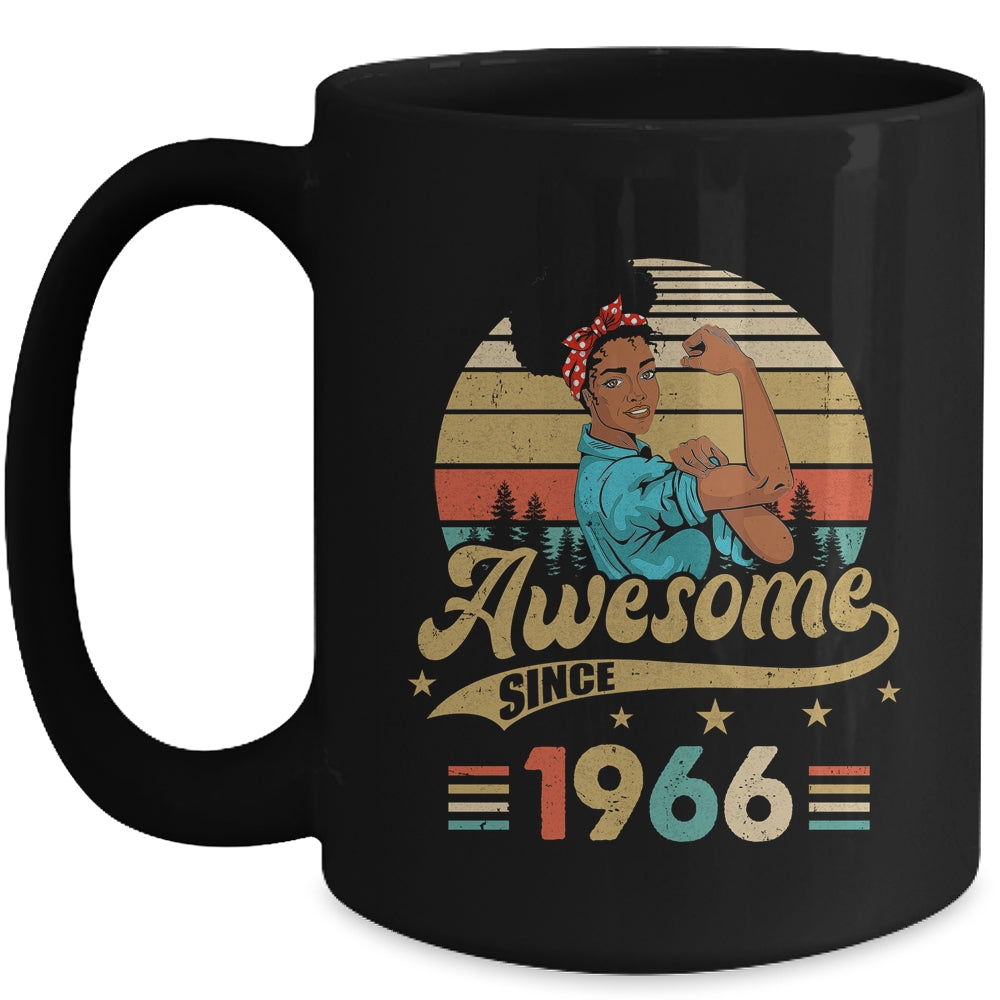 57 Year Old Awesome Since 1966 57th Birthday Black Women Mug | siriusteestore
