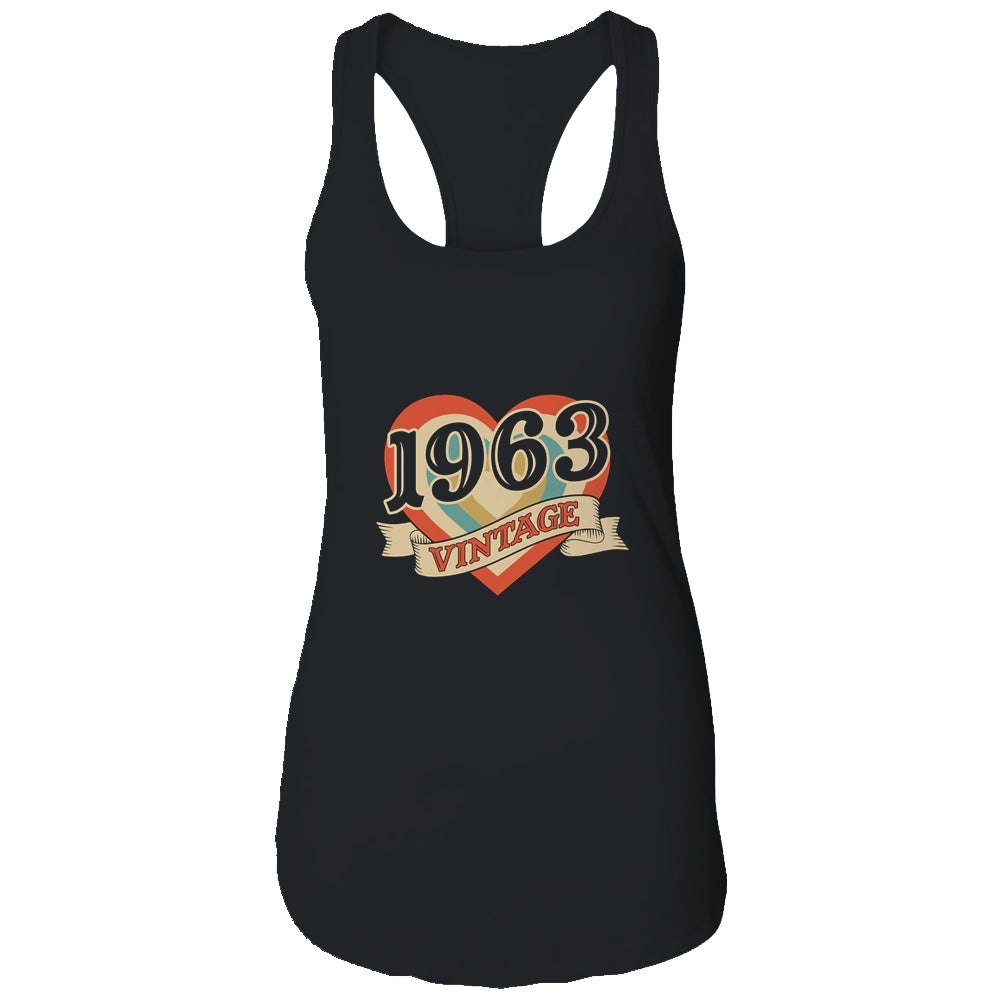 58th Birthday Gifts Classic Retro Heart Vintage 1963 Shirt & Tank Top | siriusteestore