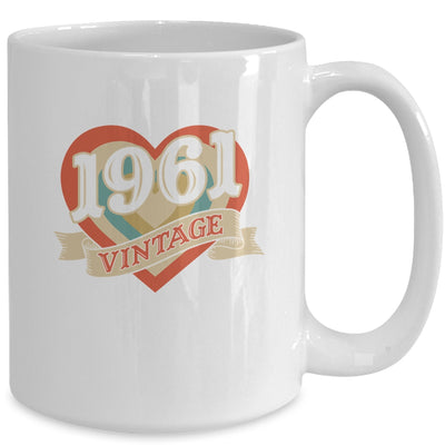 60th Birthday Gifts Classic Retro Heart Vintage 1961 Mug | siriusteestore