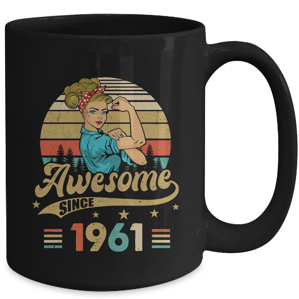 62 Year Old Awesome Since 1961 62nd Birthday Women Mug | siriusteestore