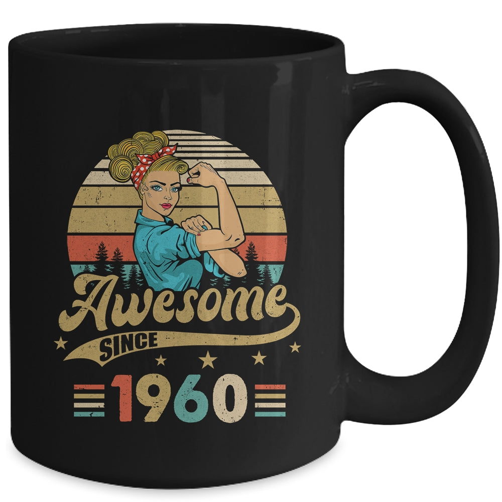 63 Year Old Awesome Since 1960 63rd Birthday Women Mug | siriusteestore