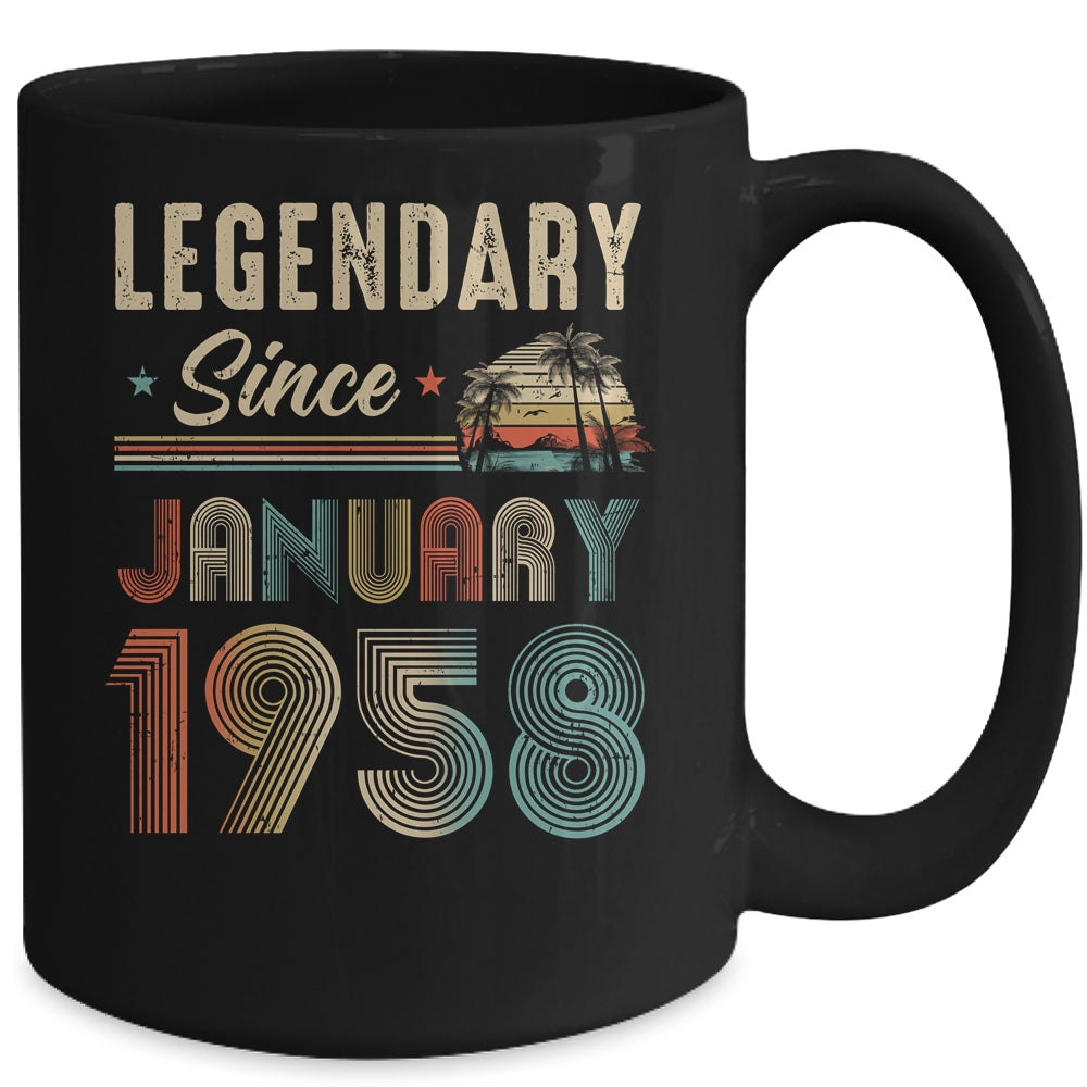 65 Years Old Legendary Since January 1958 65th Birthday Mug | siriusteestore