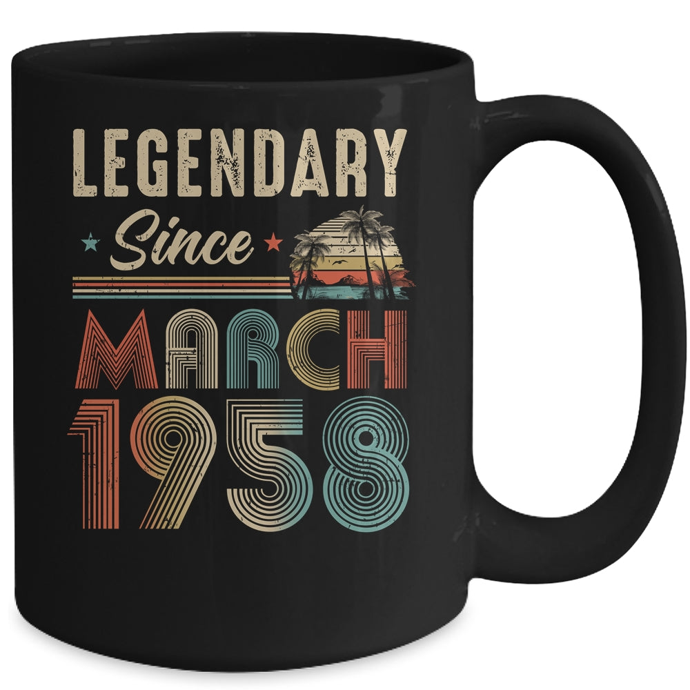 65 Years Old Legendary Since March 1958 65th Birthday Mug | siriusteestore