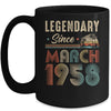 65 Years Old Legendary Since March 1958 65th Birthday Mug | siriusteestore