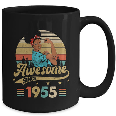 68 Year Old Awesome Since 1955 68th Birthday Black Women Mug | siriusteestore
