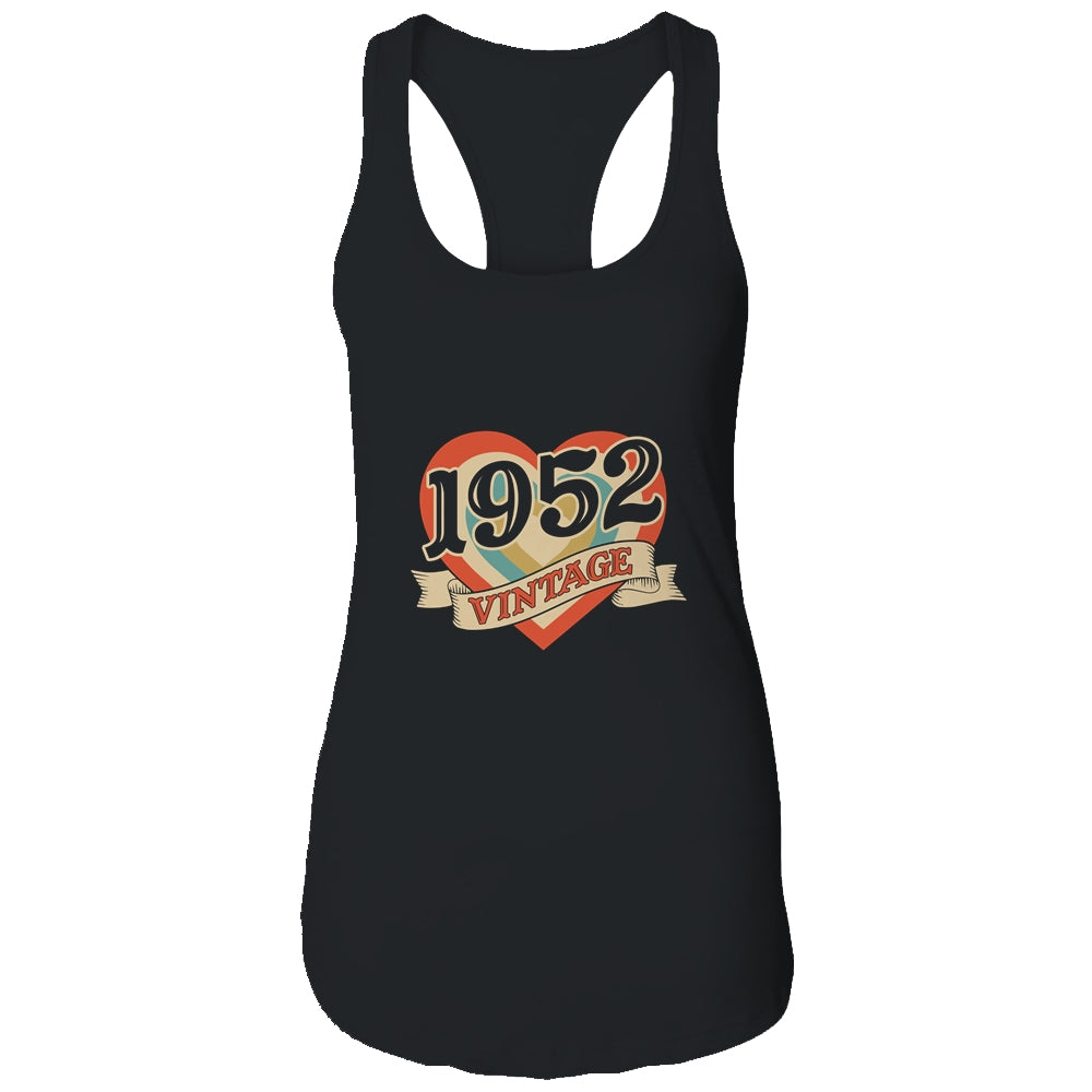 69th Birthday Gifts Classic Retro Heart Vintage 1952 Shirt & Tank Top | siriusteestore