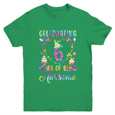 6 Years Of Being Awesome 6 Years Old 6th Birthday Tie Dye Youth Shirt | siriusteestore