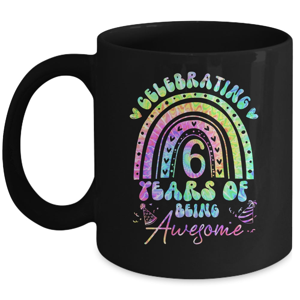 6 Years Of Being Awesome 6th Birthday Girl Tie Dye Mug | siriusteestore