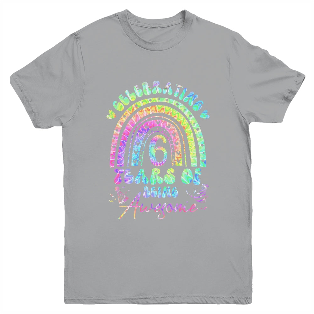 6 Years Of Being Awesome 6th Birthday Girl Tie Dye Youth Shirt | siriusteestore