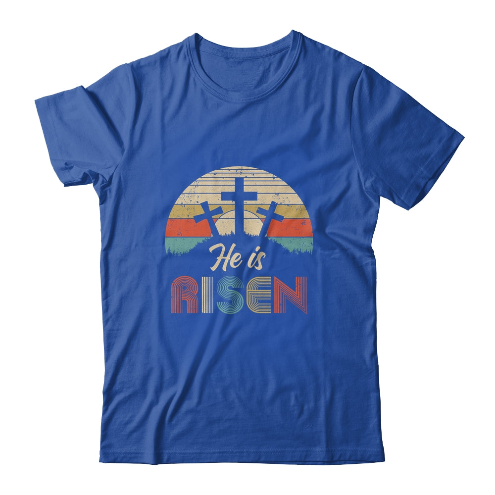 70s Retro He Is Risen Jesus Christian Cross Religious Easter Shirt & Hoodie | siriusteestore