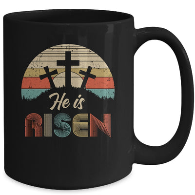 70s Retro He Is Risen Jesus Christian Cross Religious Easter Mug | siriusteestore