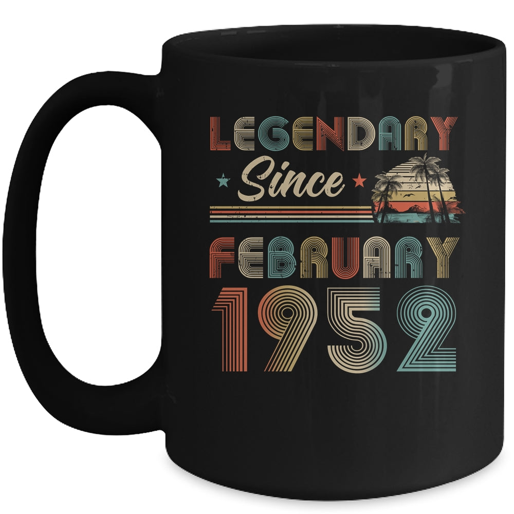 70th Birthday 70 Years Old Legendary Since February 1952 Mug | siriusteestore