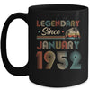 70th Birthday 70 Years Old Legendary Since January 1952 Mug | siriusteestore