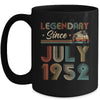 70th Birthday 70 Years Old Legendary Since July 1952 Mug | siriusteestore