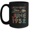 70th Birthday 70 Years Old Legendary Since June 1952 Mug | siriusteestore